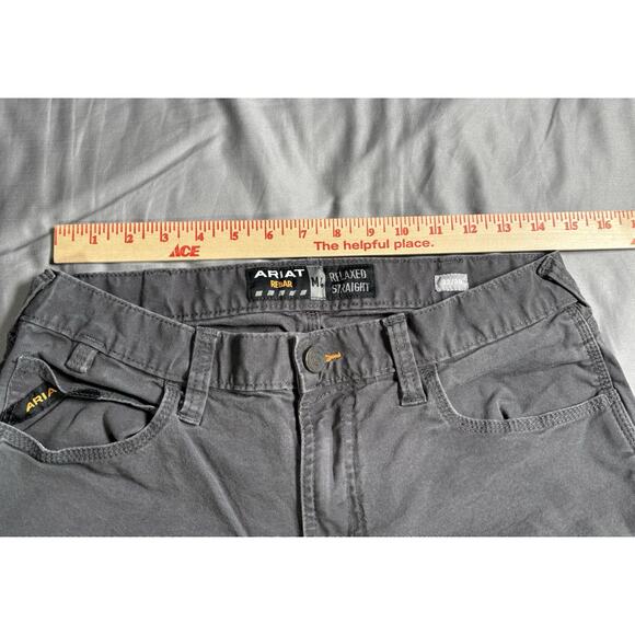 Ariat Rebar M4 Relaxed Straight Khaki Pants Mens 32x30 Gray - Picture 4 of 15